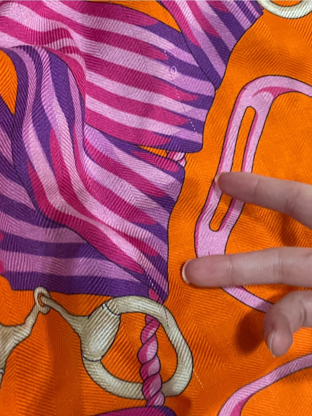 Rani Arabella printed cashmere silk wool stirrups large scarf - FLAWED read